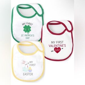 The Children's Place unisex-baby And Newborn My First Holiday Seasonal Bibs NWOT